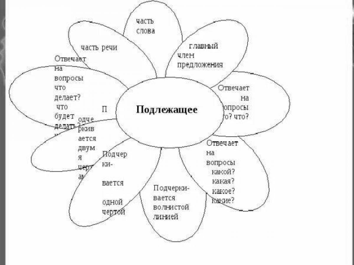 Excellent coloring parts of speech 3rd grade Russian school