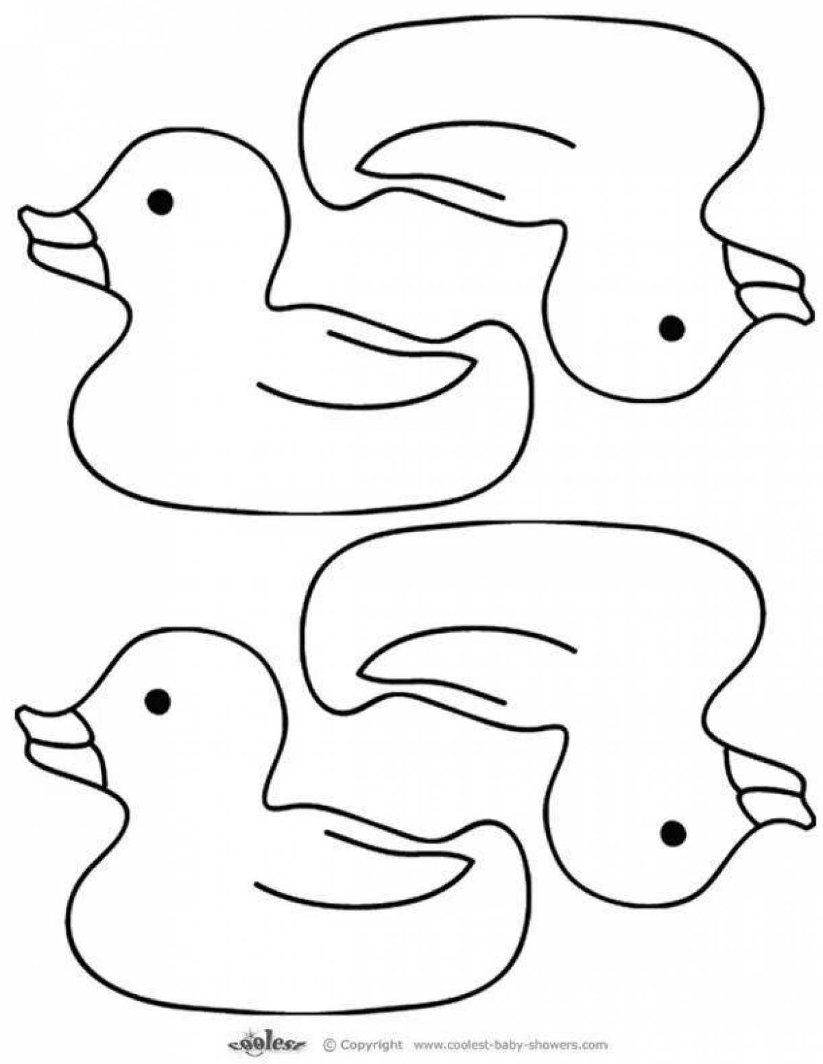 Merry Dymkovo toy duck 2 junior group coloring