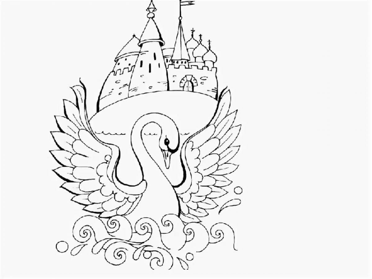 Coloring book glorious heroes from the tale of Tsar Saltan
