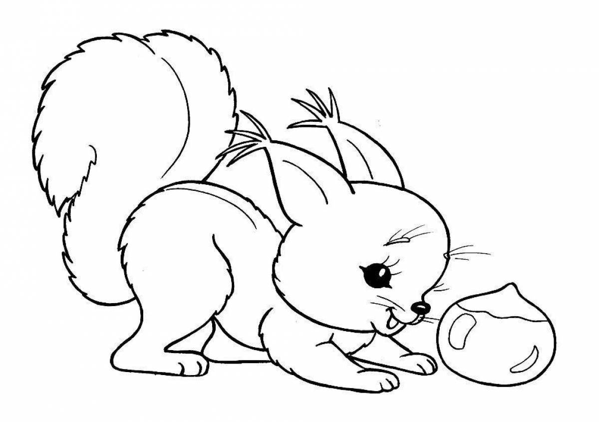 Cute coloring book for kids wild animals 2 3 years old