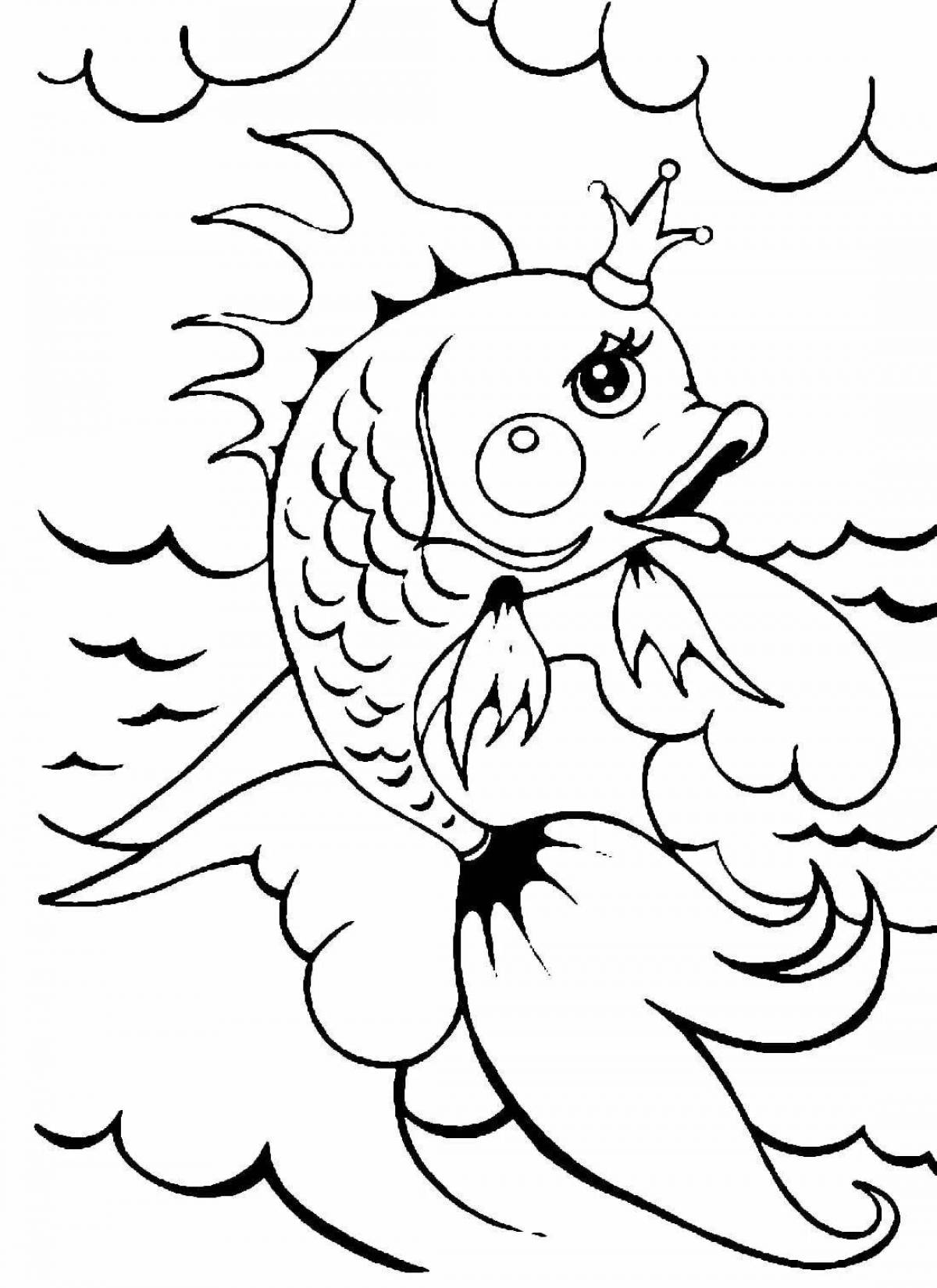 Coloring page dazzling goldfish