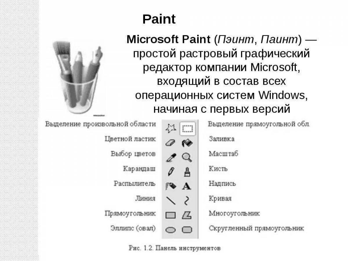 The ms paint graphics editor tool that allows you to get the effect of part #3