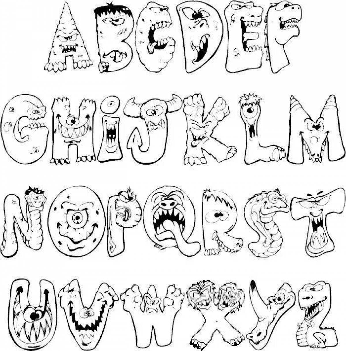 Charming font for coloring