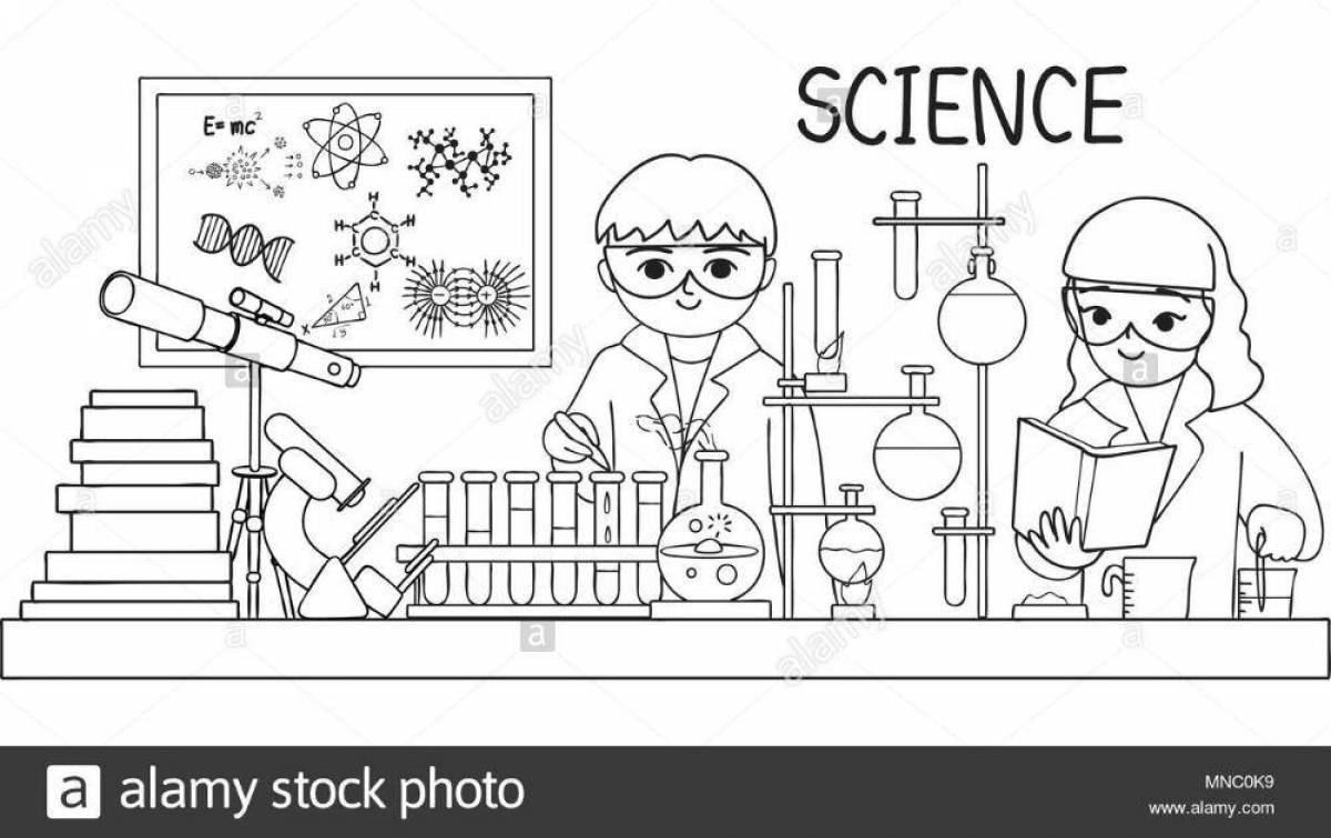 Funny science coloring book