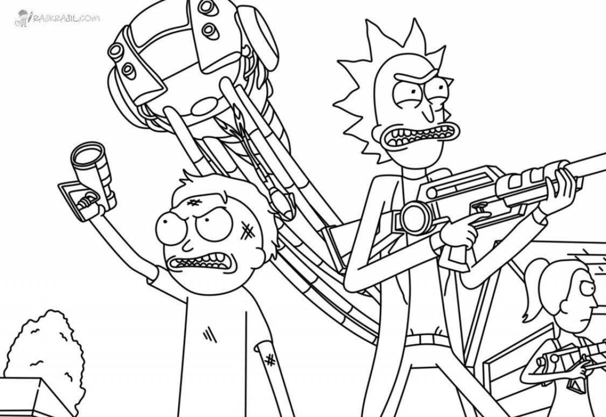 Excited morty coloring book
