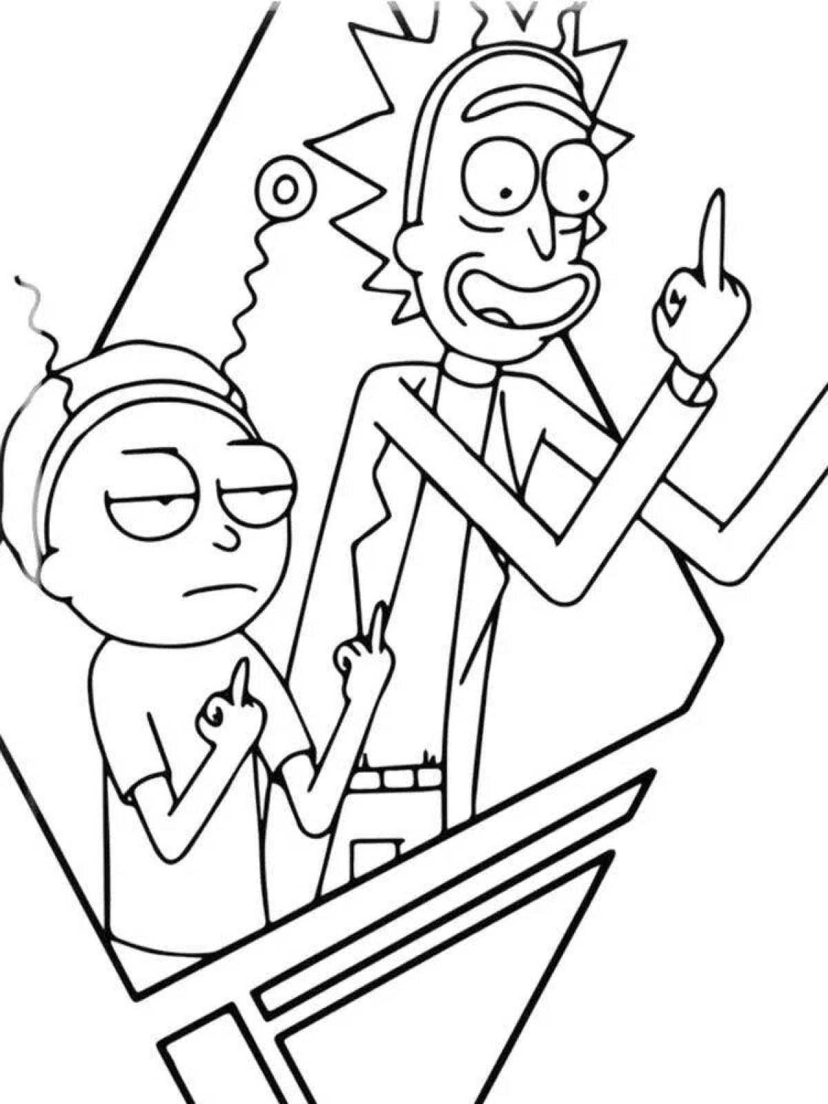 Sparkling morty coloring book
