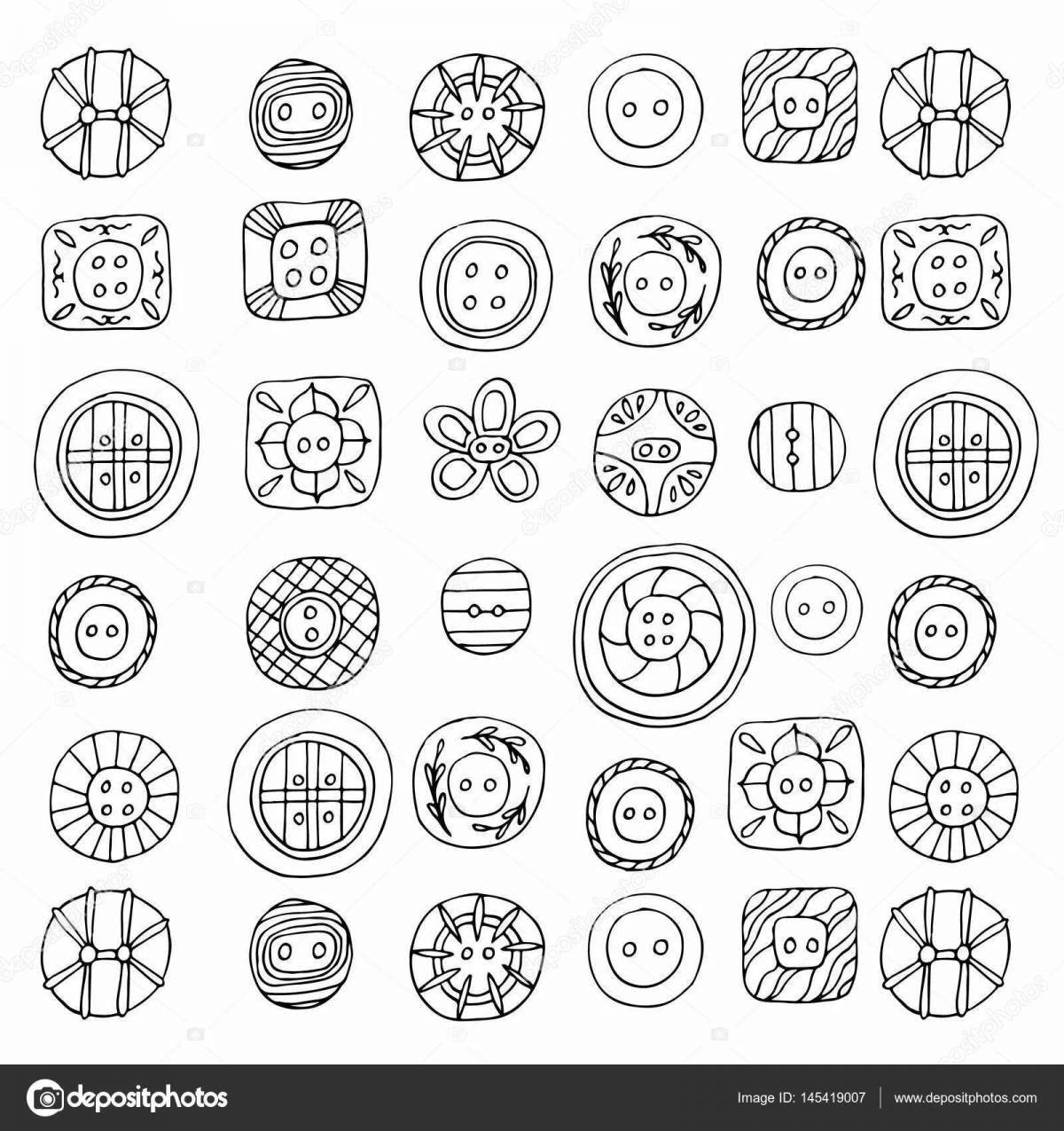 Colorful coloring page buttons