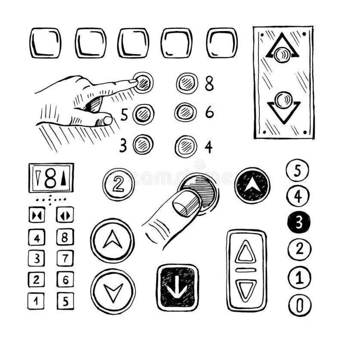 Tempting coloring page buttons