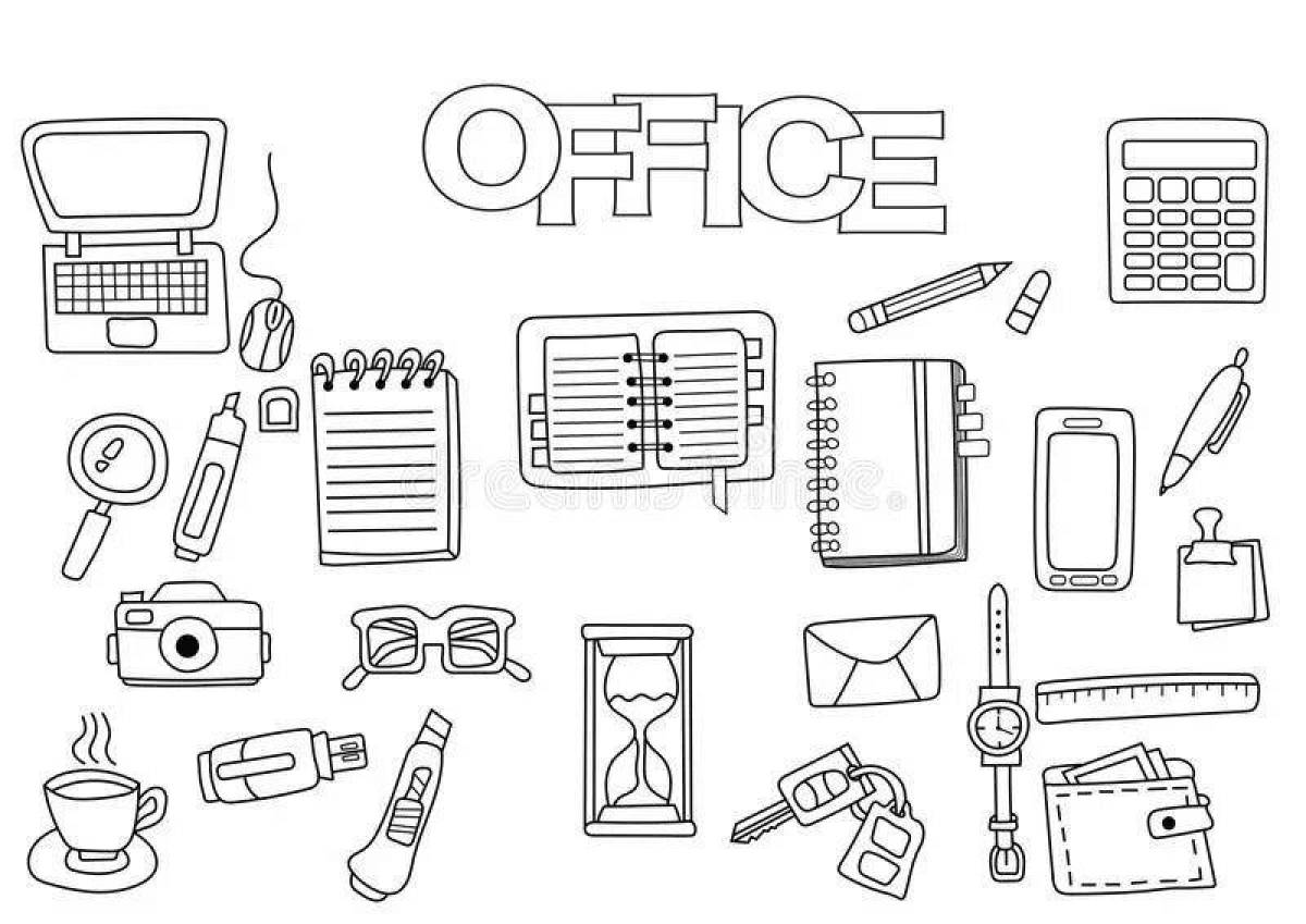 Playful office coloring book