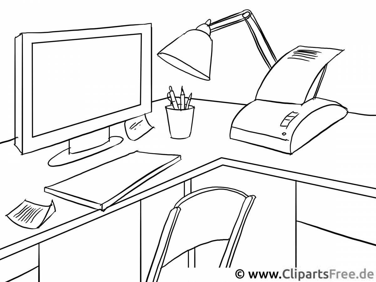 Color office coloring book