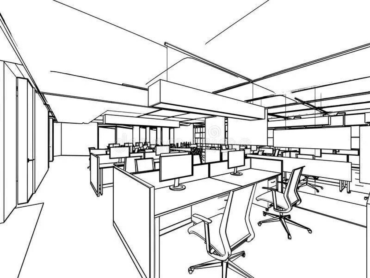 Color Burst Office Coloring Page