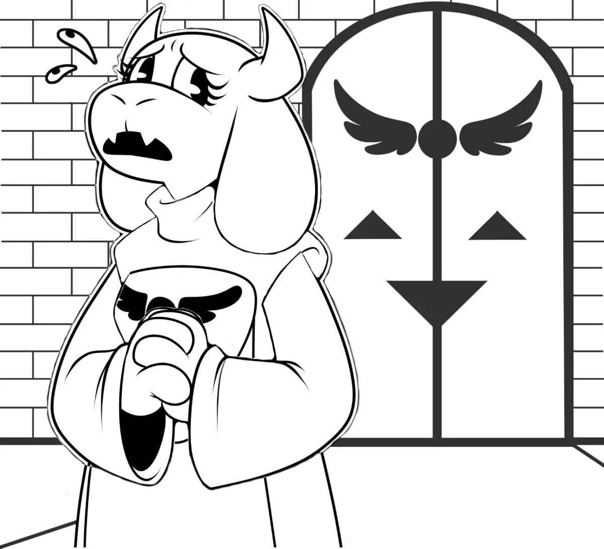 Игривая страница раскраски undertale