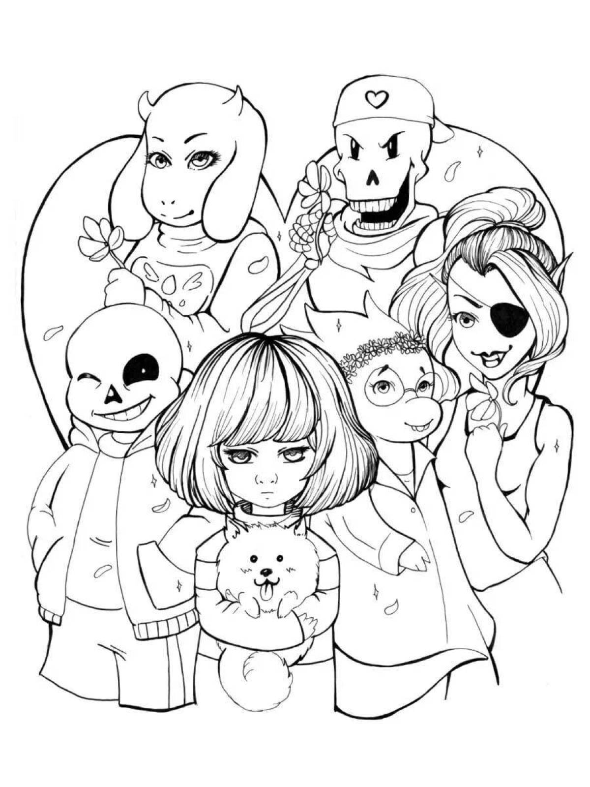 Стильная раскраска undertale