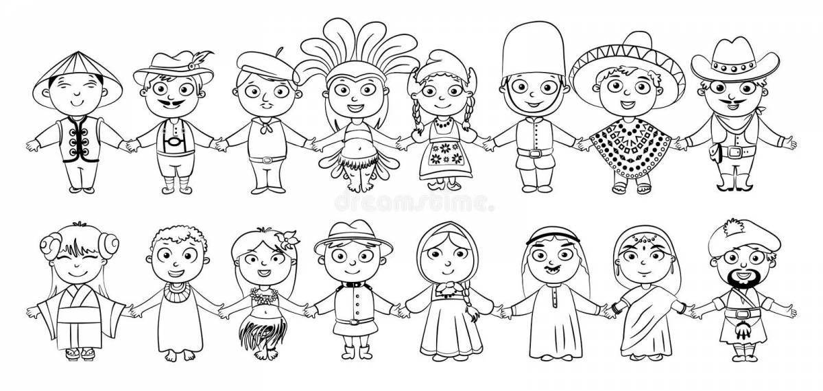 Smiling people coloring pages