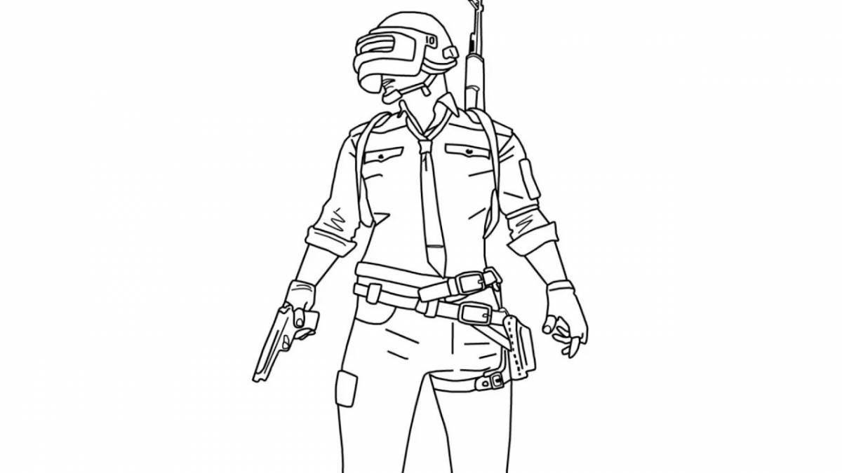 Colorful pubg coloring page