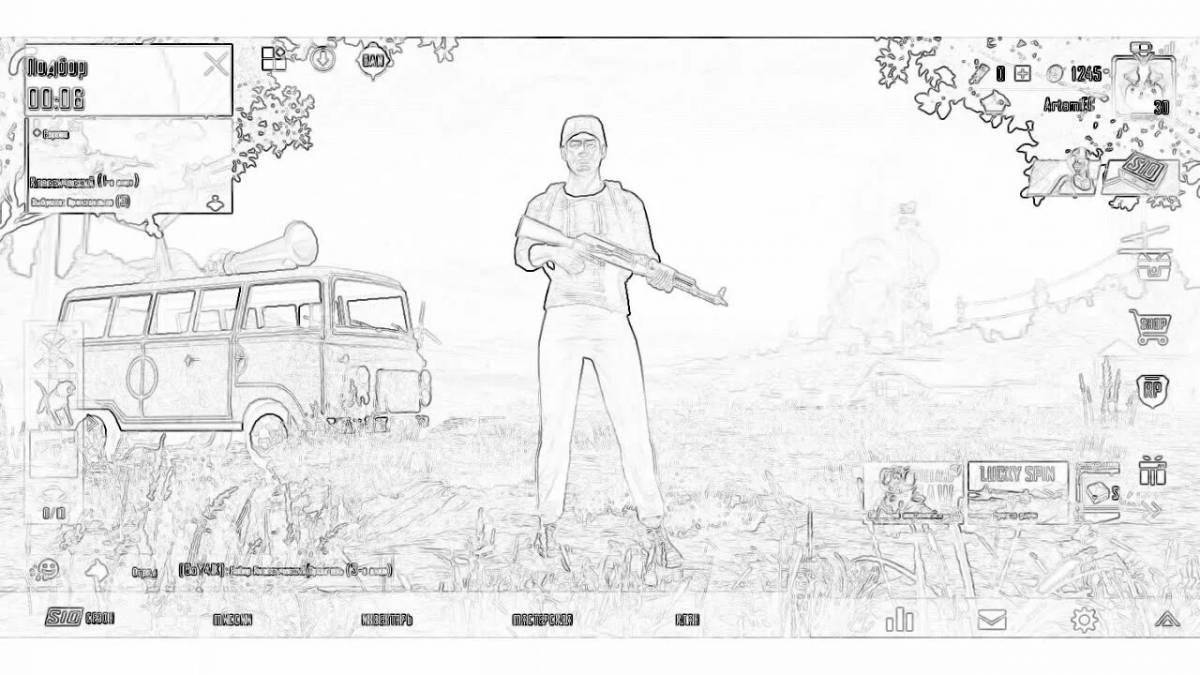 Photo Luminous pubg coloring page