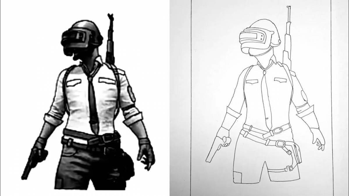 Playful pubg coloring page