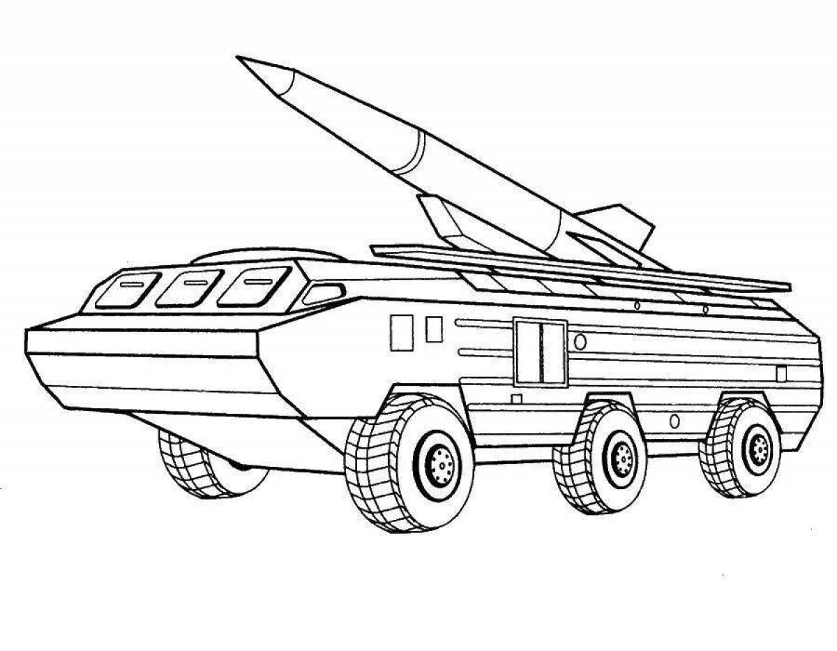 Colorful rocket launcher coloring book