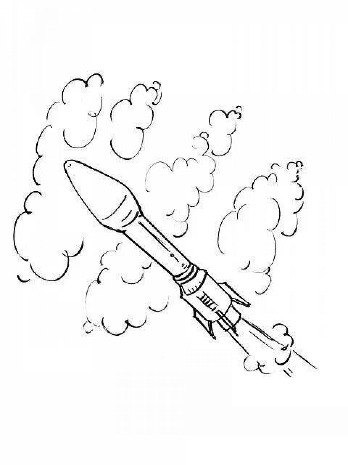 Radiant rocket launcher coloring page