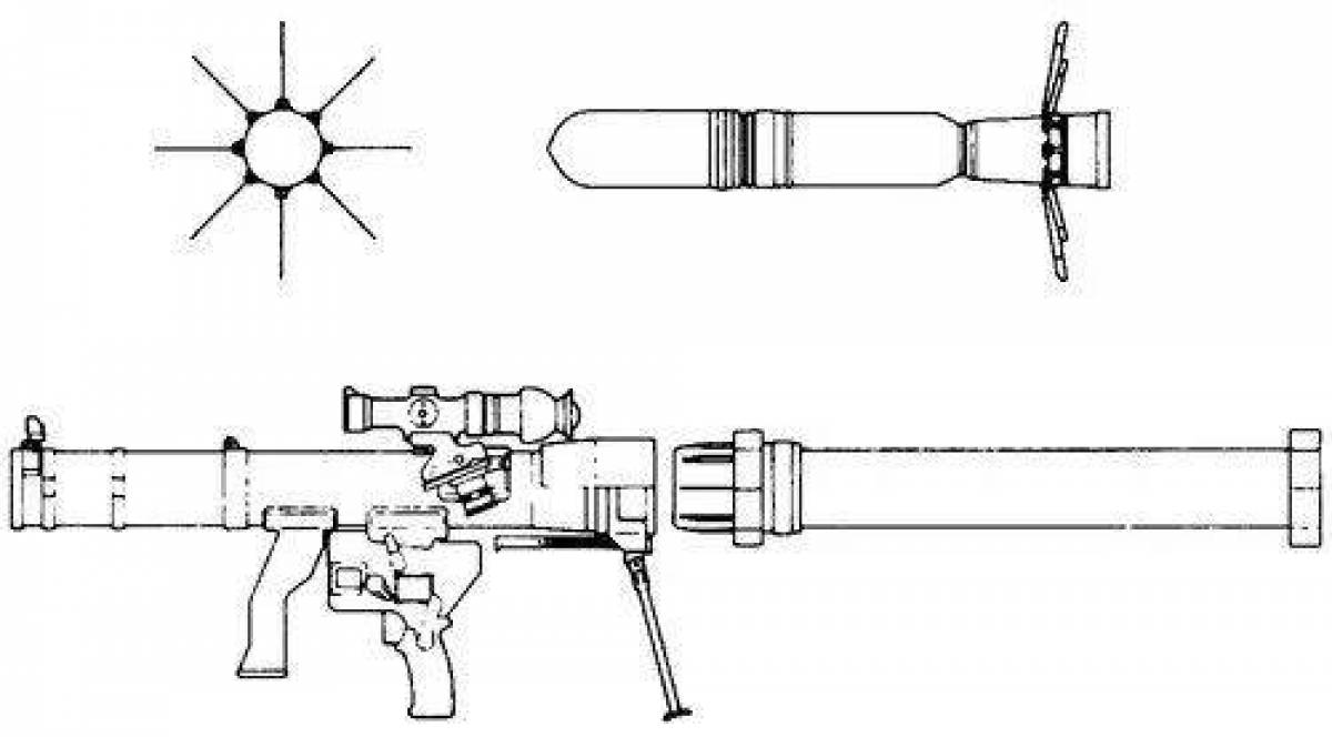 Playful rocket launcher coloring page