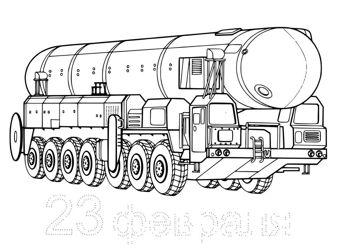 A fascinating rocket launcher coloring page