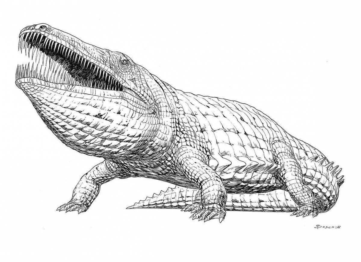 Coloring page magnificent sarcosuchus