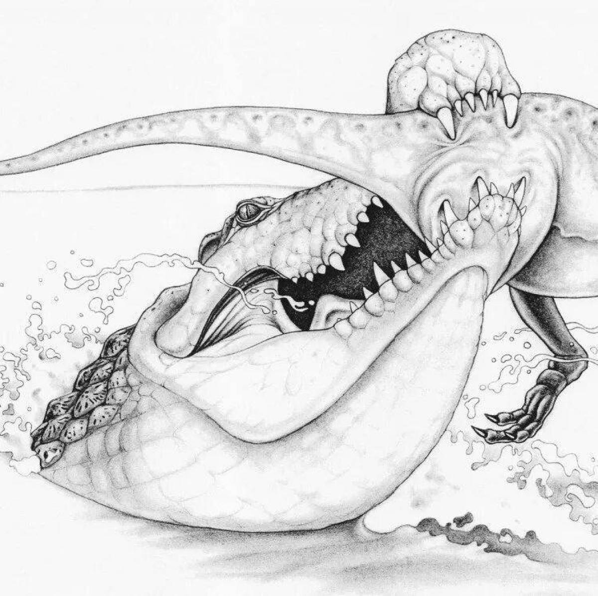 Large sarcosuchus coloring page