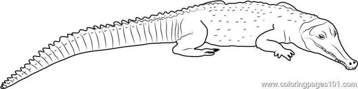 Coloring page charming sarcosuchus