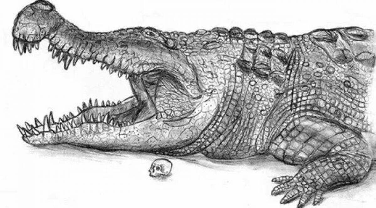 Coloring page wonderful sarcosuchus