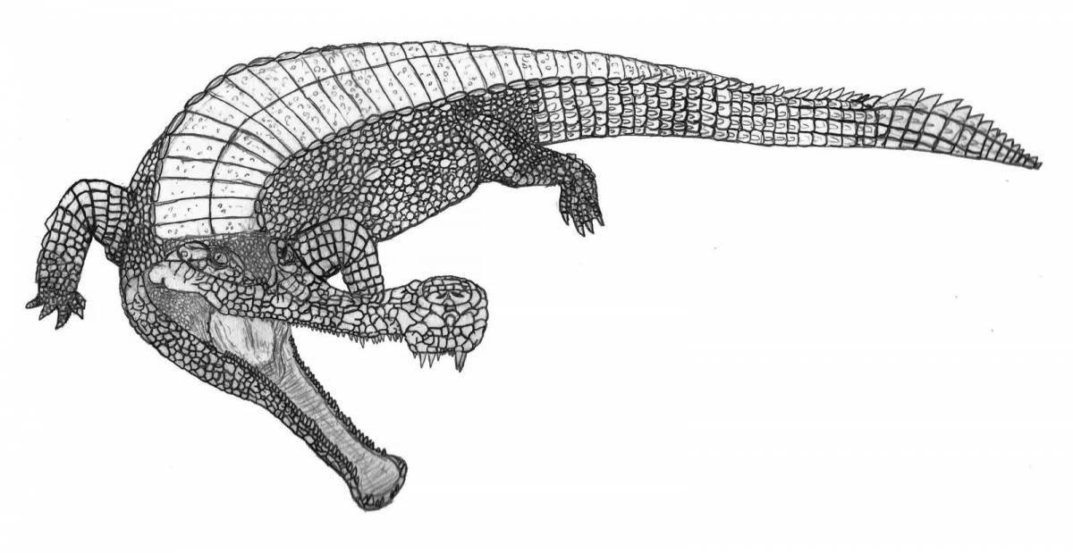 Coloring page unusual sarcosuchus