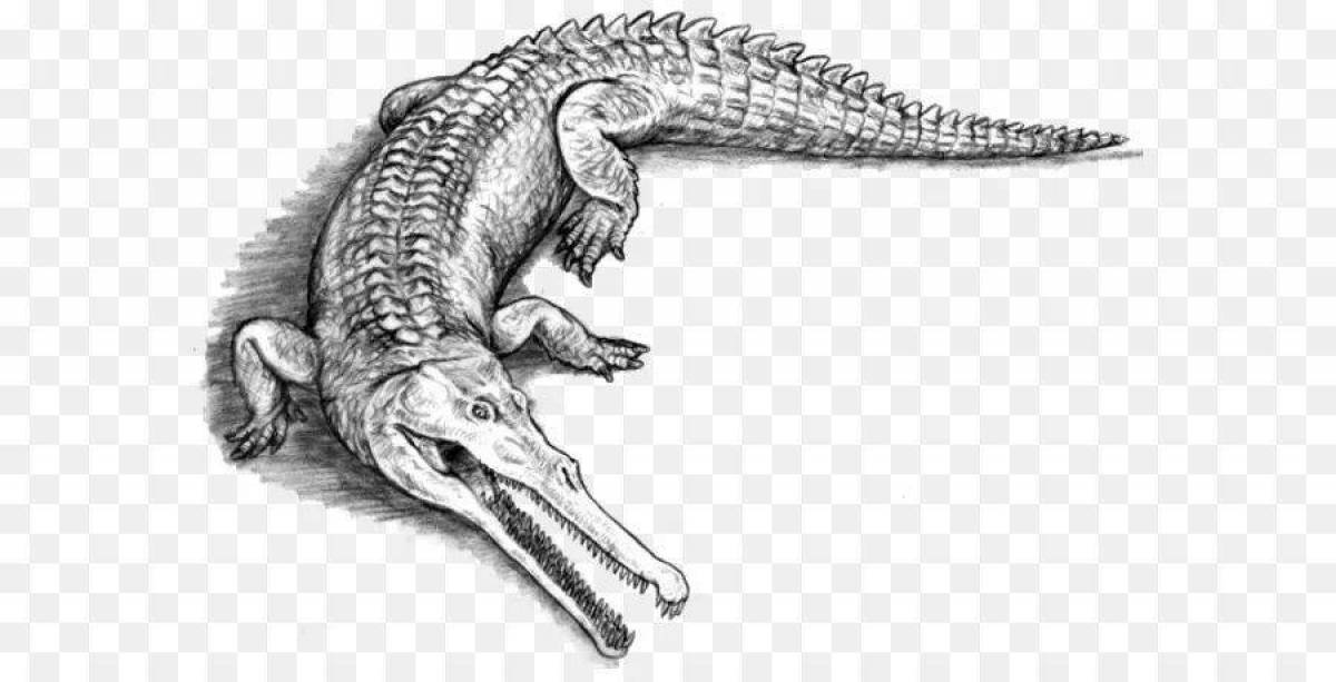 Coloring page exceptional sarcosuchus