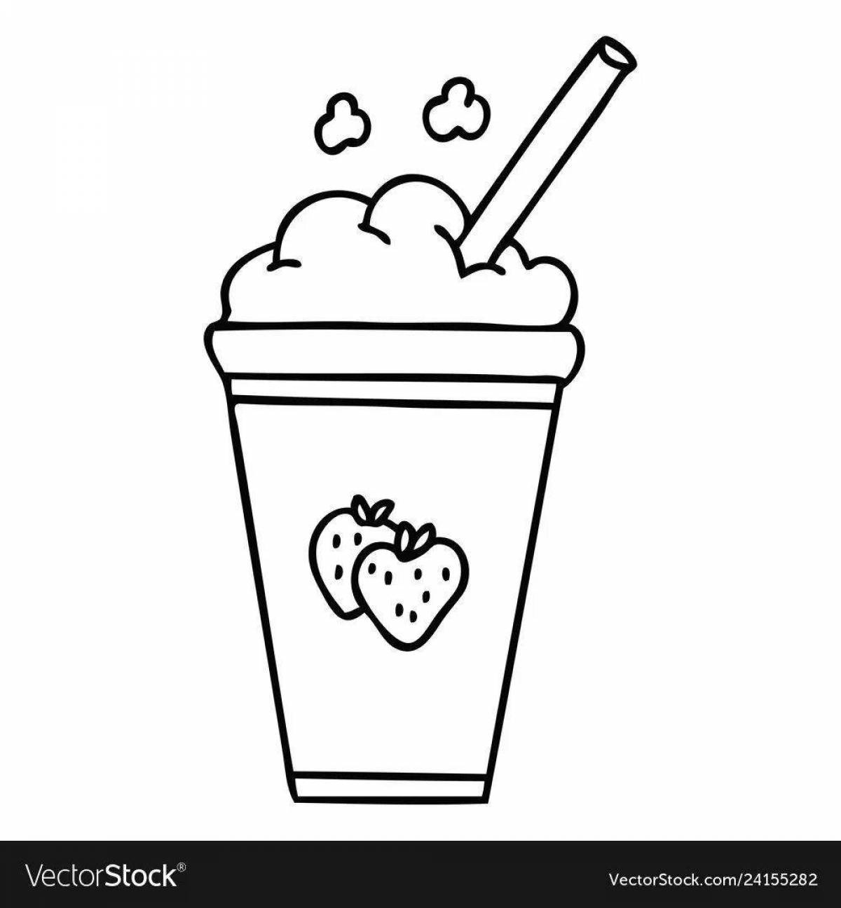 Colorful milkshake coloring page