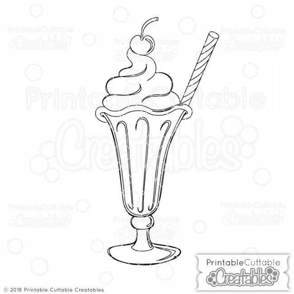 Sweet milkshake coloring page