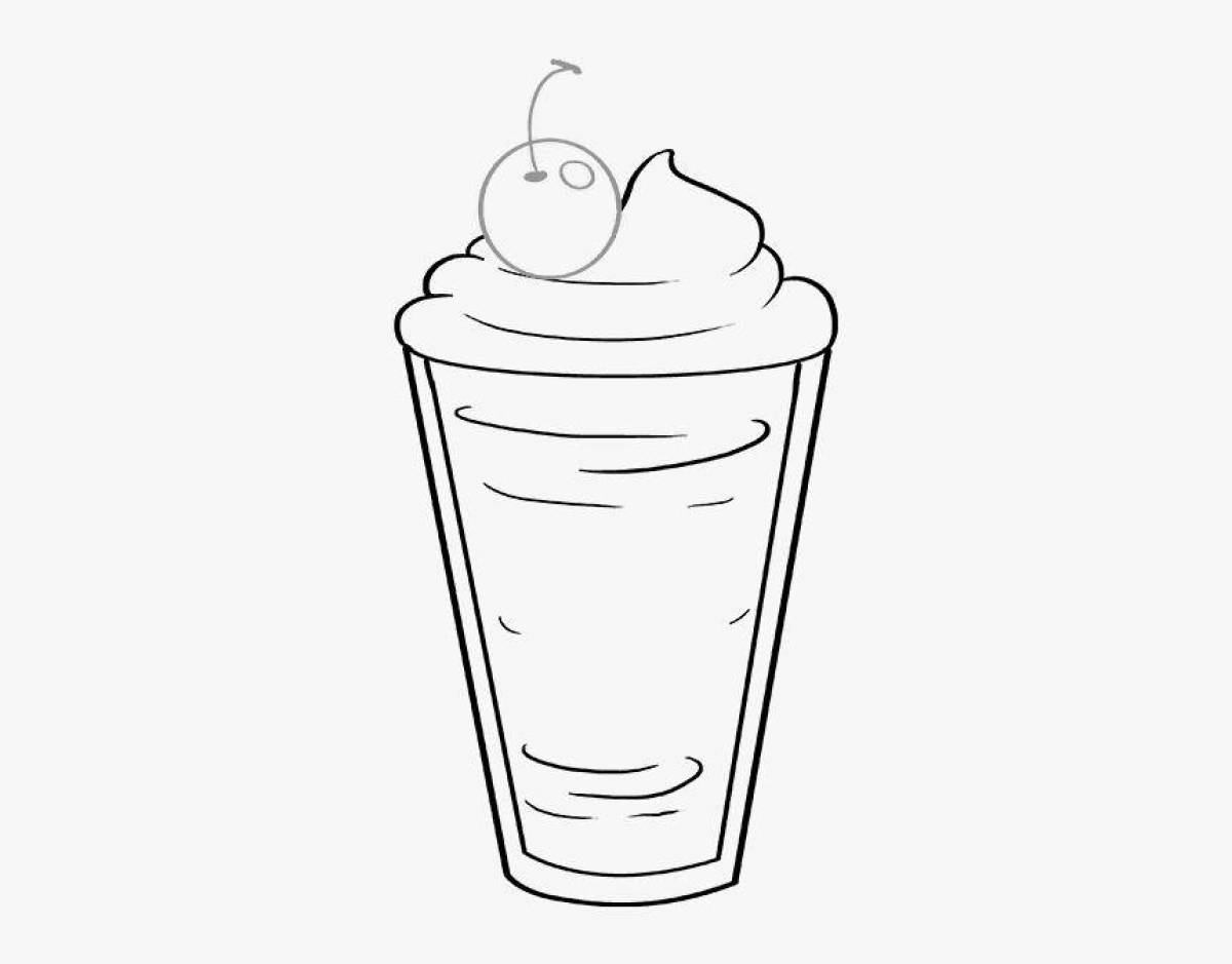 Delicious milkshake coloring page