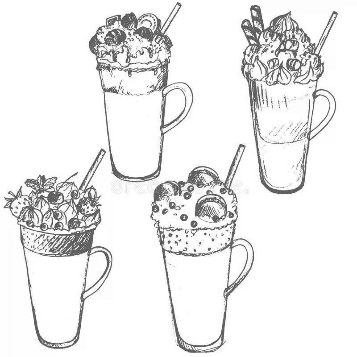 Rich milkshake coloring page