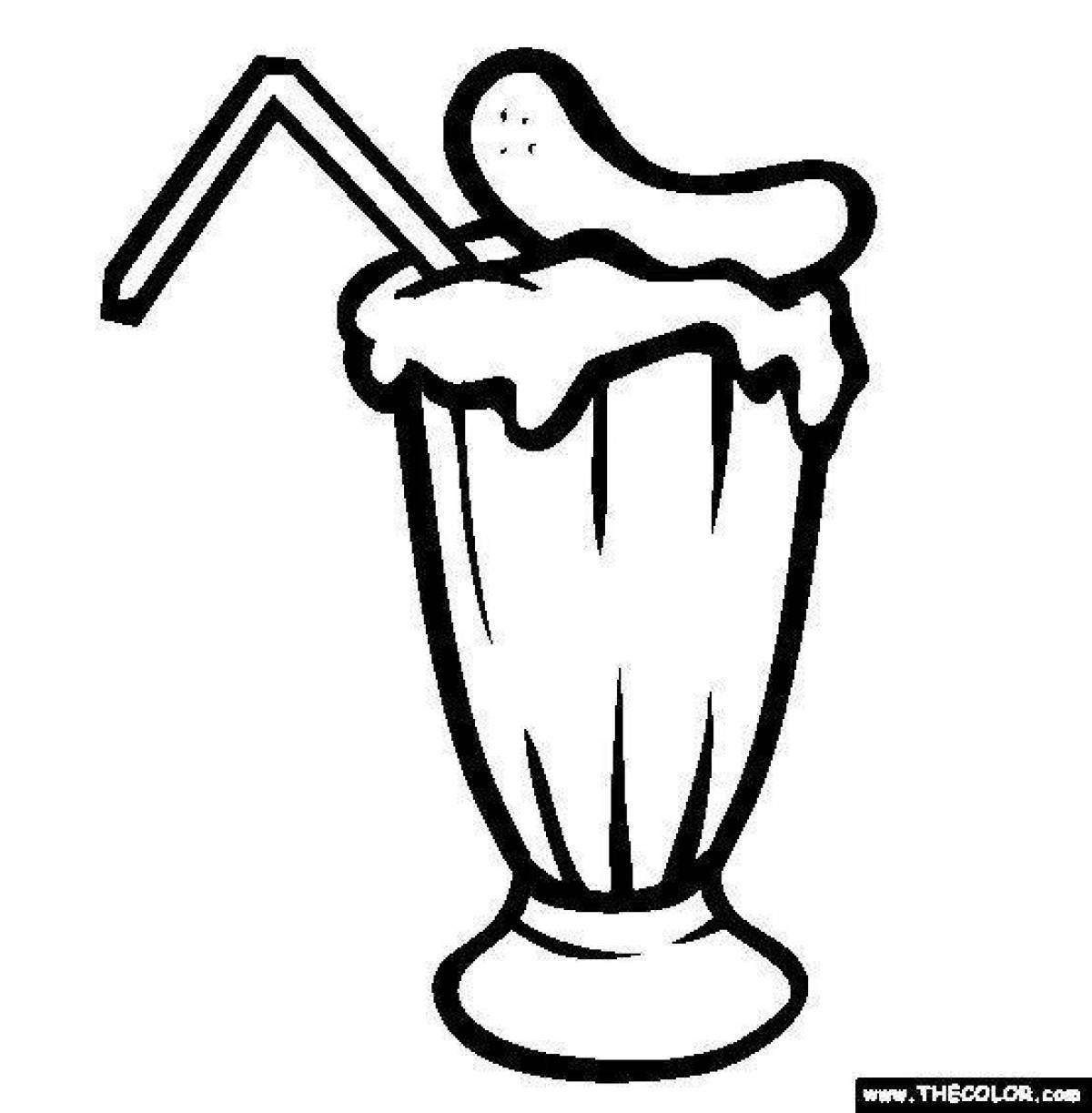 Cool milkshake coloring page