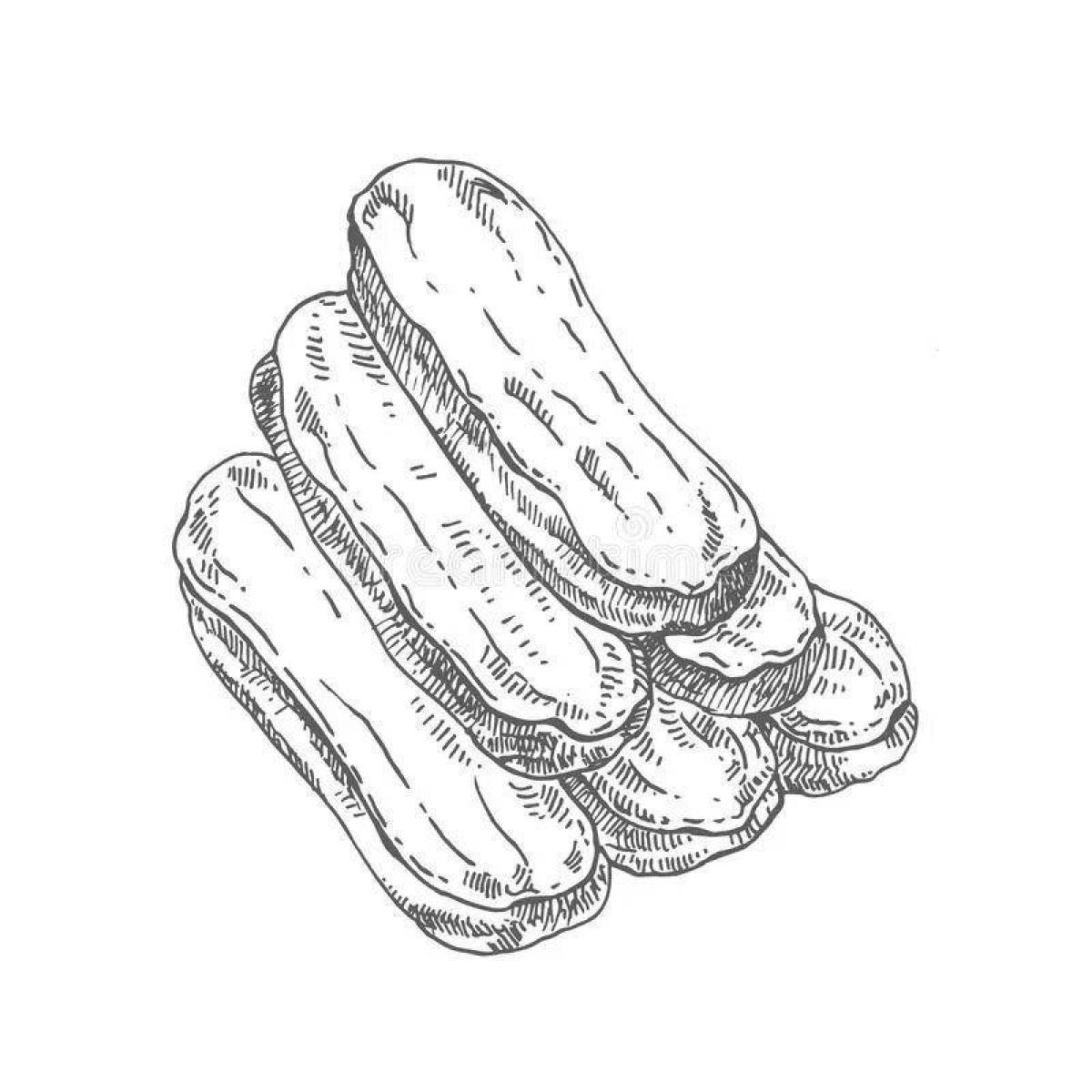 Playful eclair coloring page