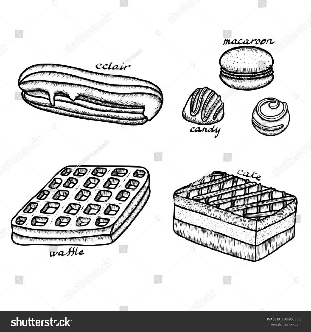 Charming eclair coloring book