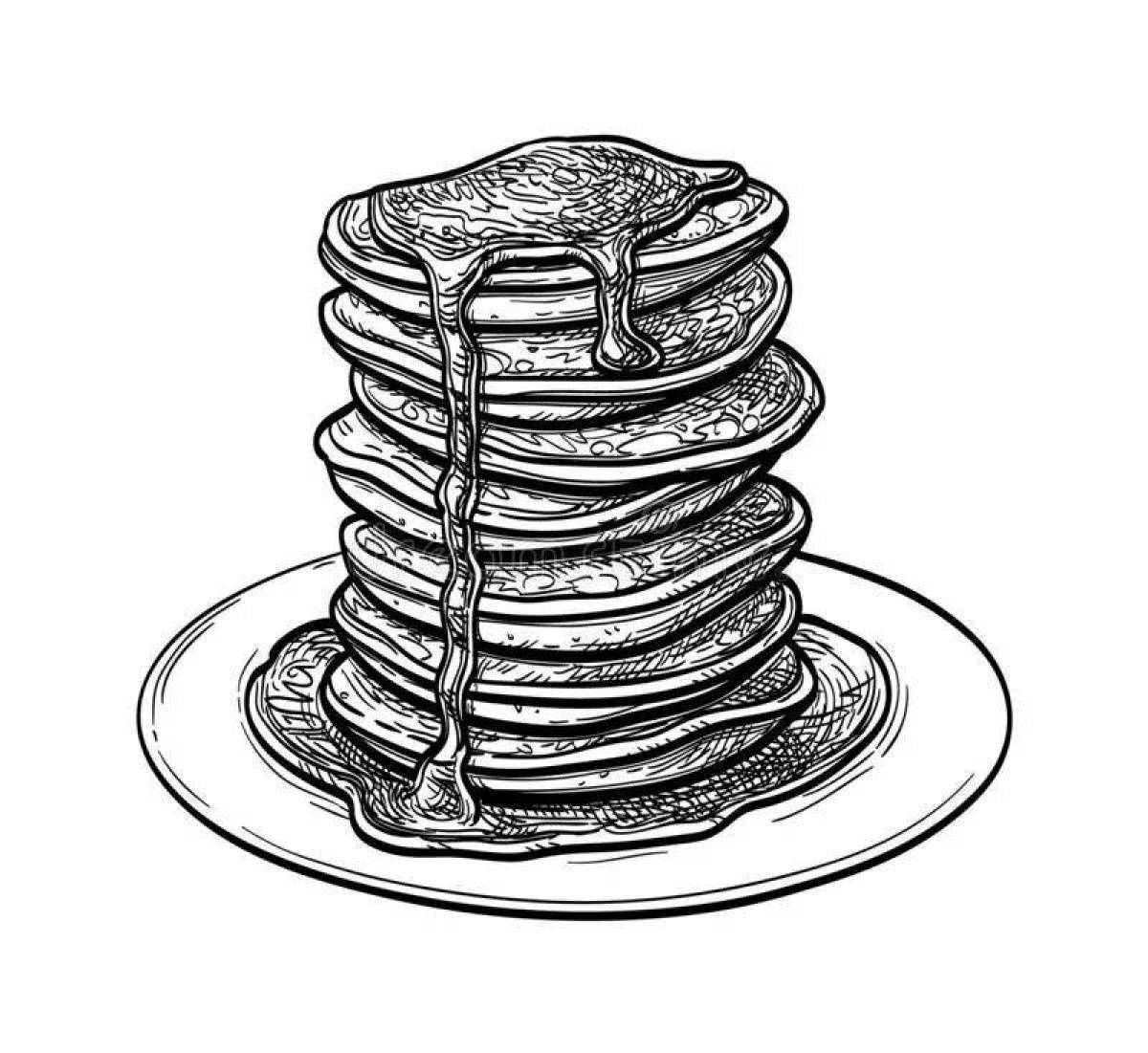 Coloring page tempting pancakes