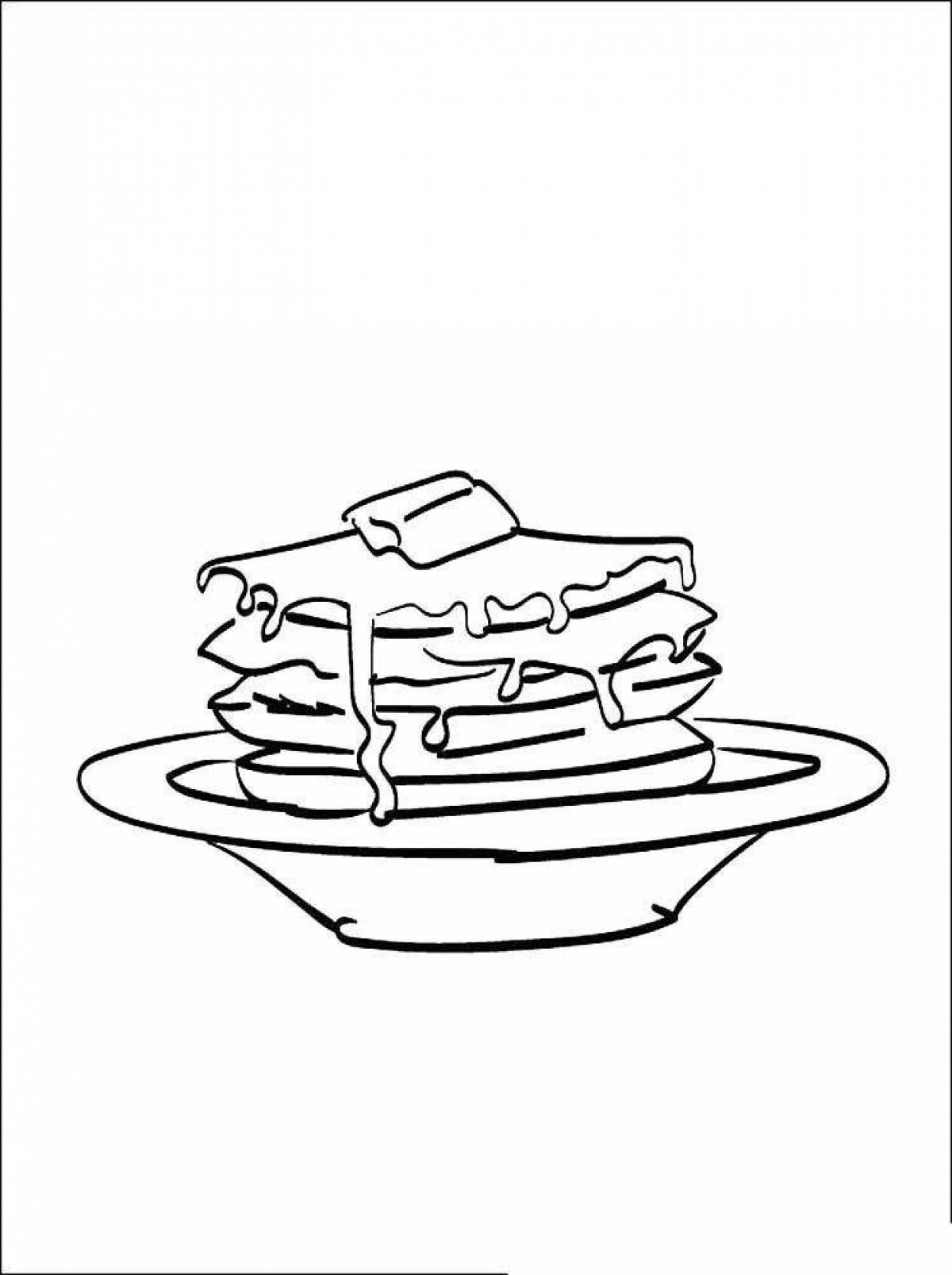 Adorable pancakes coloring page