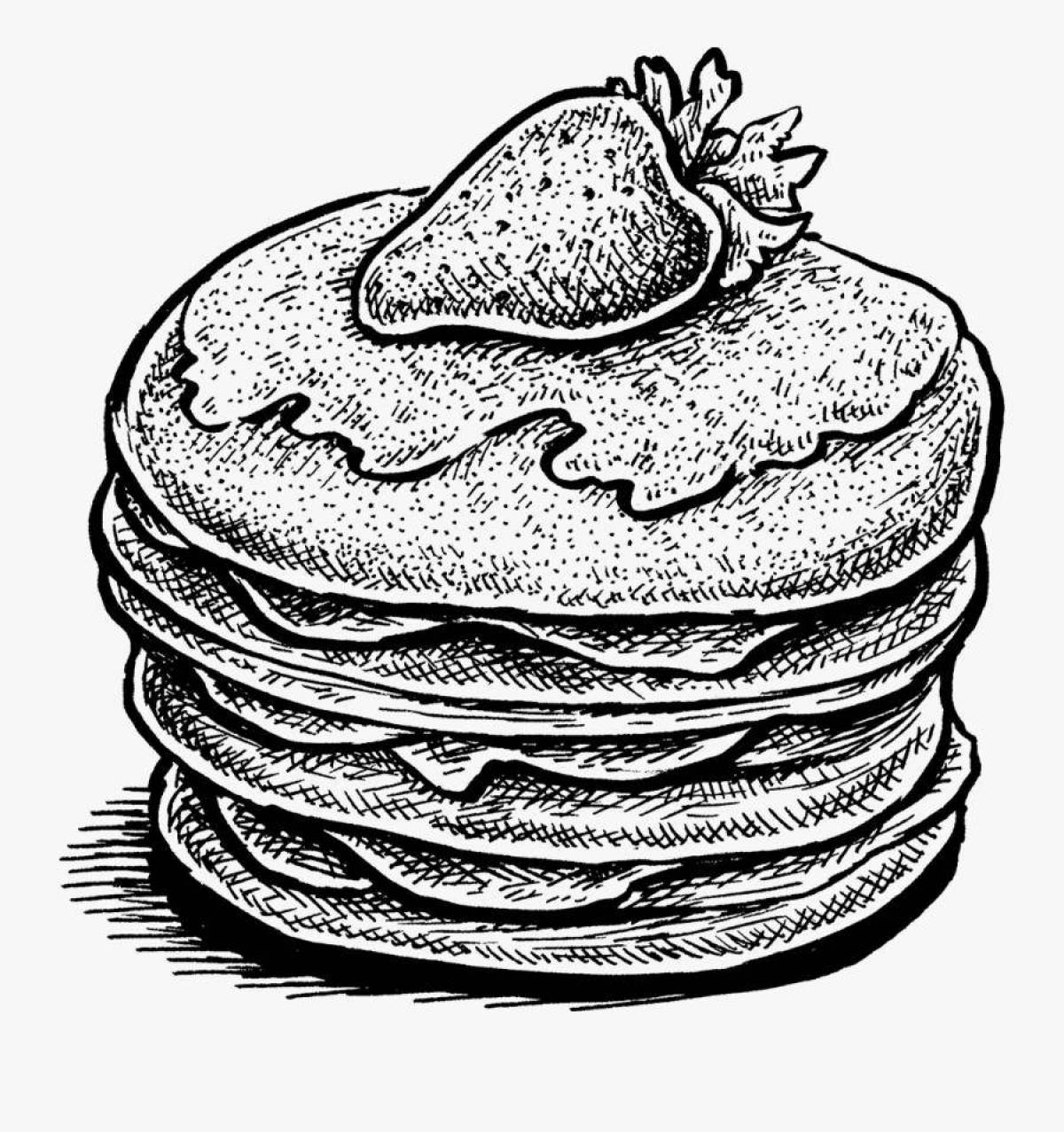 Adorable pancakes coloring page