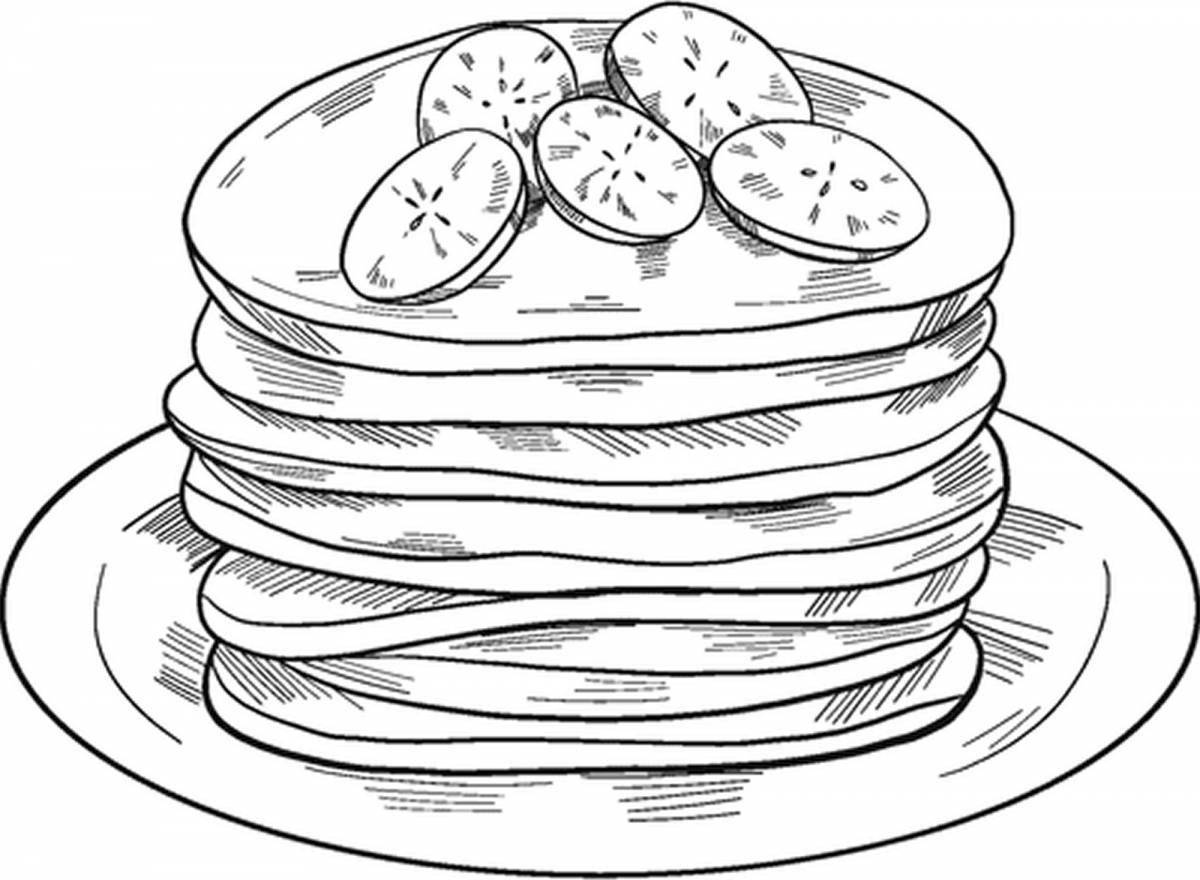 Nutty pancake coloring page
