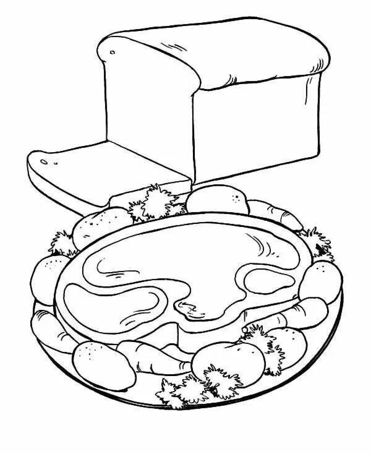 Delicious dinner coloring page