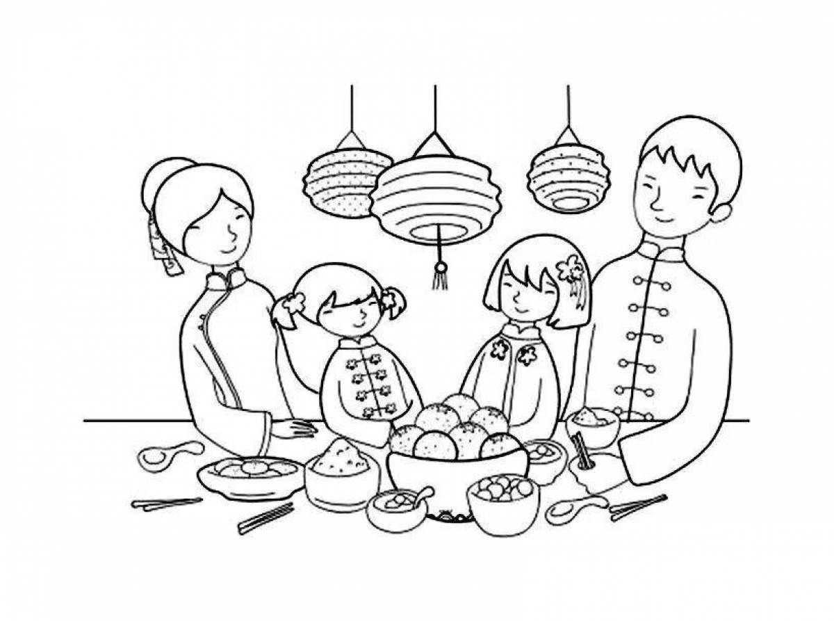 Refreshing dinner coloring pages