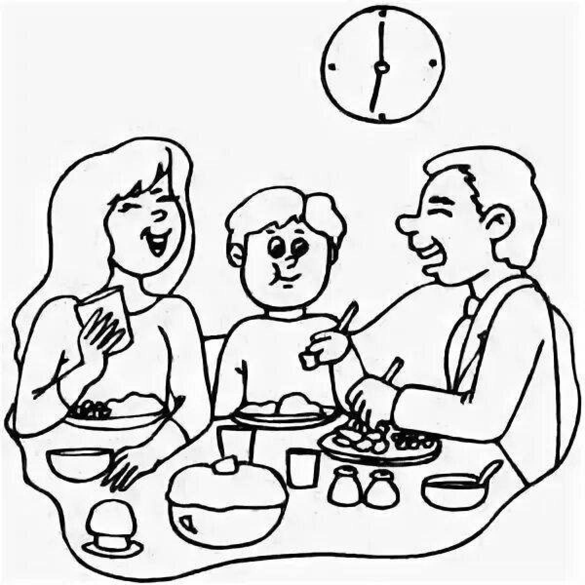 Tempting Dinner Coloring Page