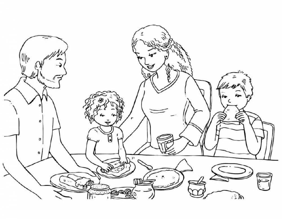 Dinner invitation coloring page