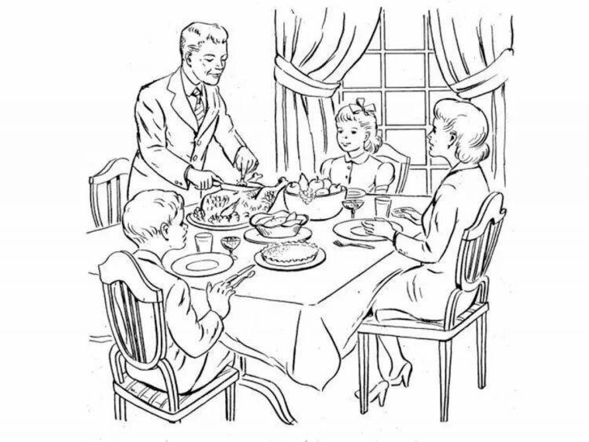 Nutritious dinner coloring page