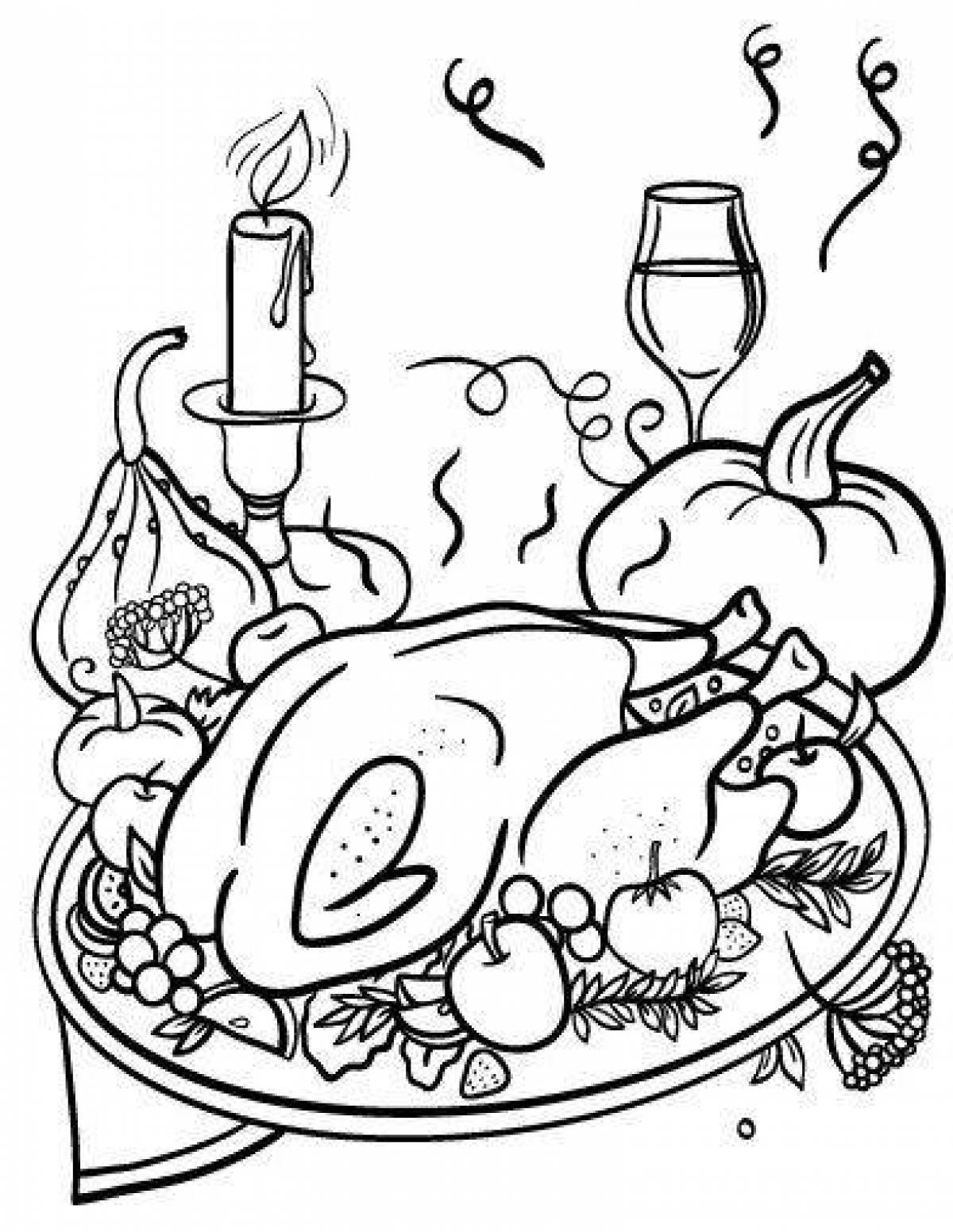 Spicy dinner coloring page
