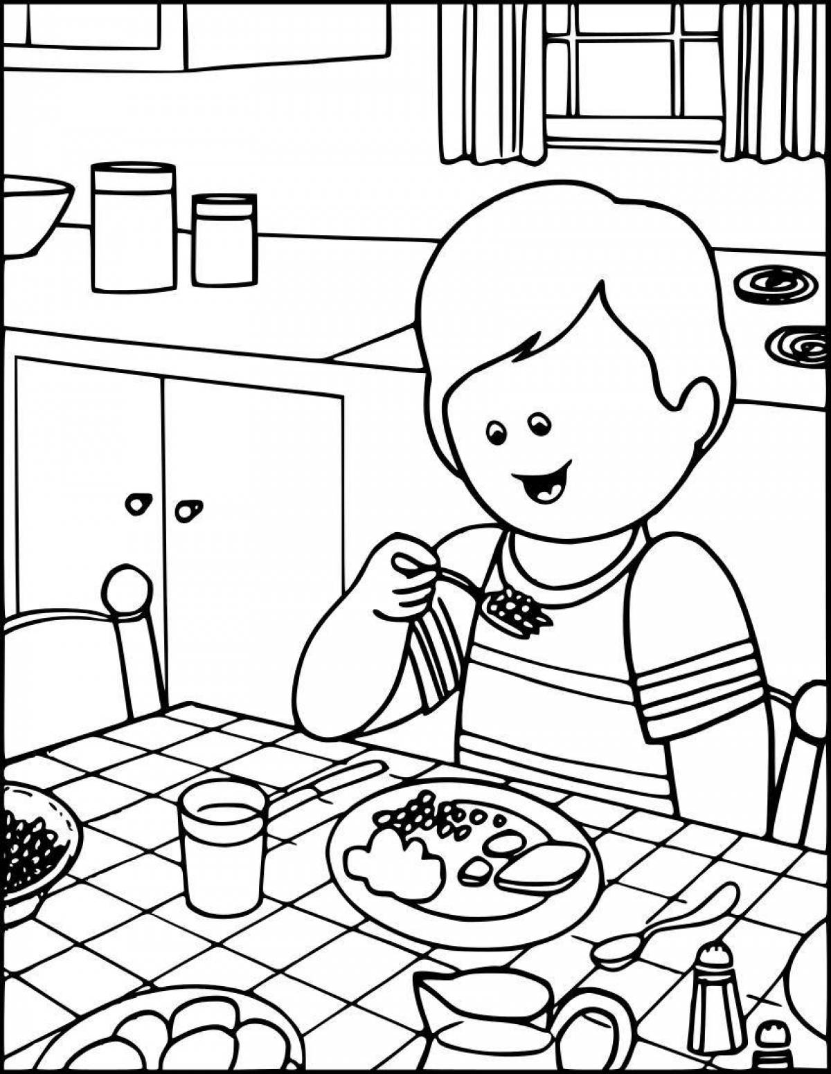 Coloring juicy dinner