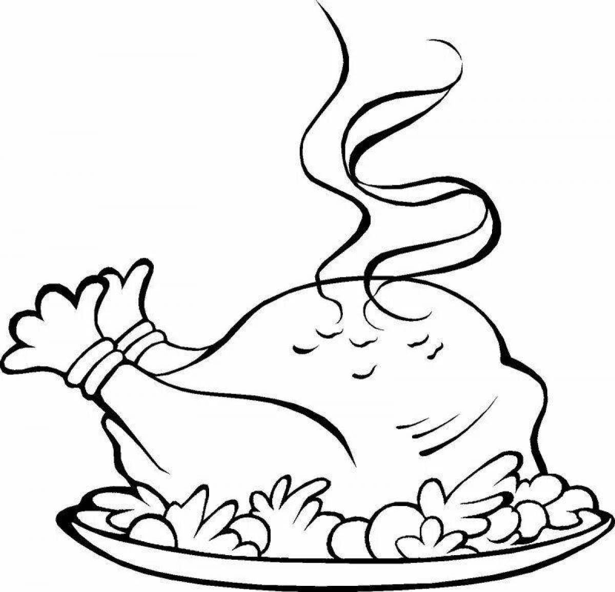 Delicious dinner coloring page